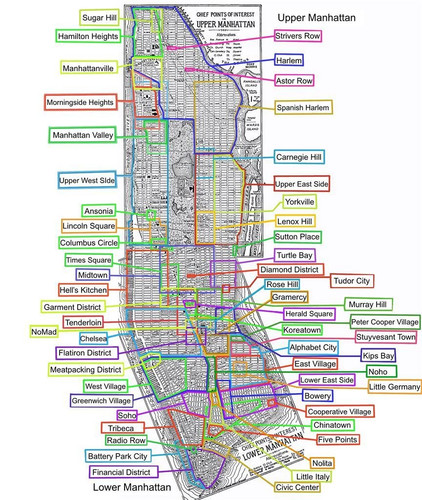 Manhattan neighborhood map - manhattan,