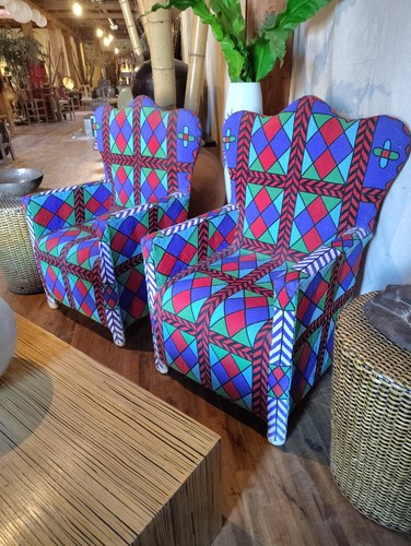 Yoruba beaded chairs handmade