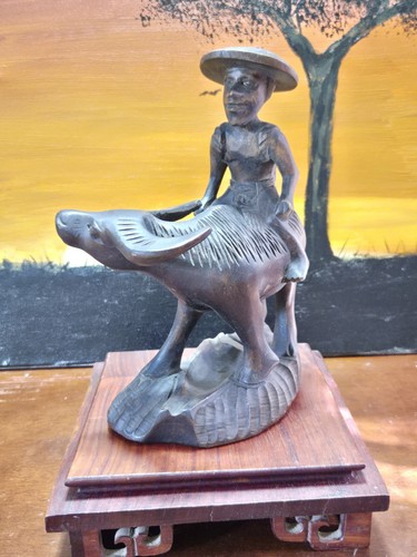 Hand carved vtg wooden - hand-carved,
