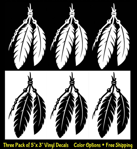 Native feathers three - pk, 5"
