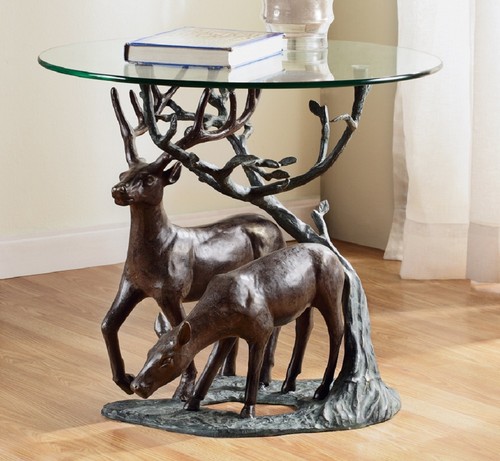 Deer pair end - table, stag