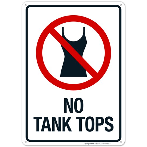 Tank tops sign - no,