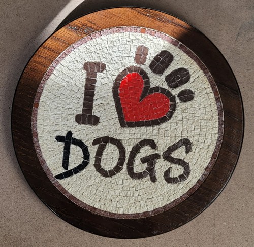 Love dogs handmade mosaic - i,