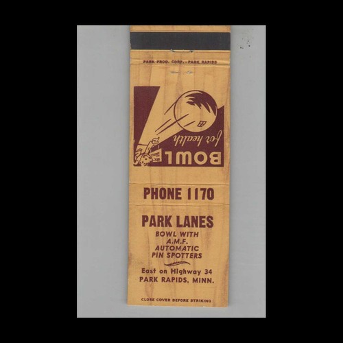 Matchbook cover park lanes - cover,