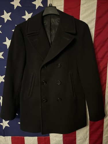 Navy mens wool pea - us,