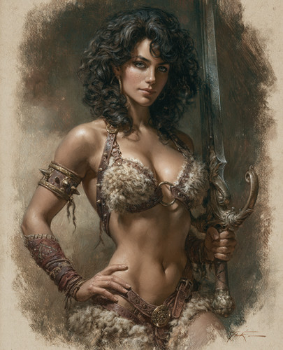 Dark haired barbarian - dark-haired,