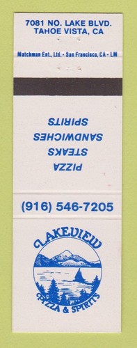 Matchbook cover lakeview - matchbook,