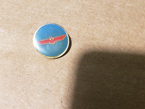 Blue red thunderbird logo pin