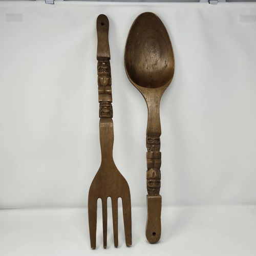 Carved wooden fork and - carved,