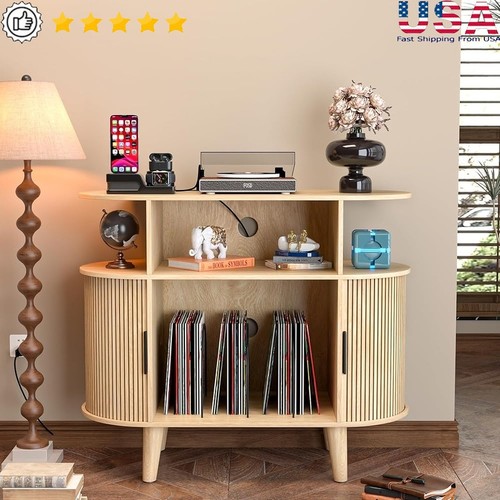 Vintage record player stand - record,