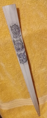 Tiger wolf panther scrimshawed - tiger,