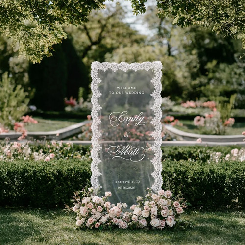 Custom lace wedding - lace, welcome