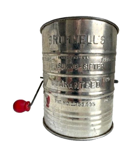 Vintage painted red wood - painted, crank