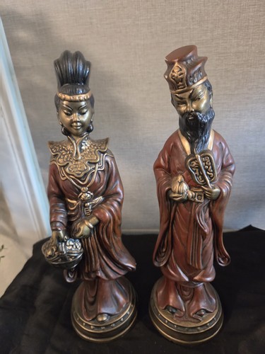 Vintage chalkware asian king - asian,