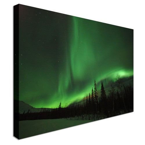 Green northern lights canvas - northern,