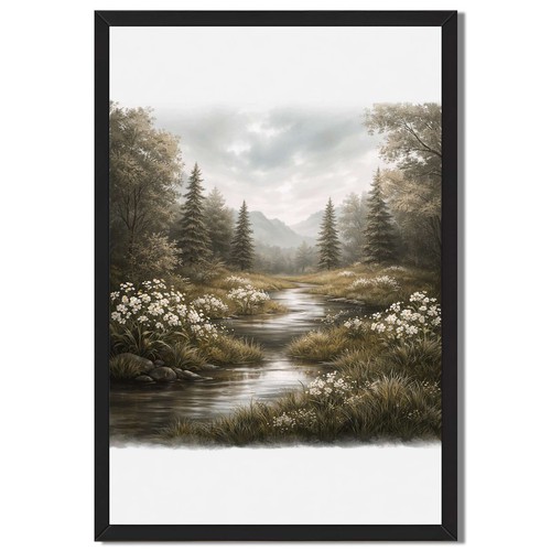 Forest river framed canvas - framed,