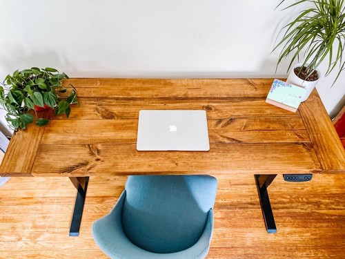 Custom wood top standing - top, desk