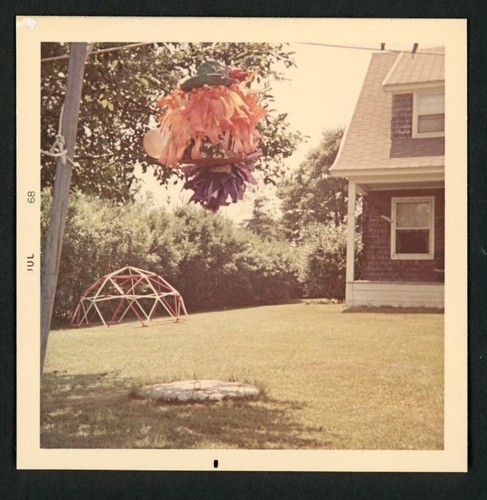 Creepy piñata hanging back - creepy, in
