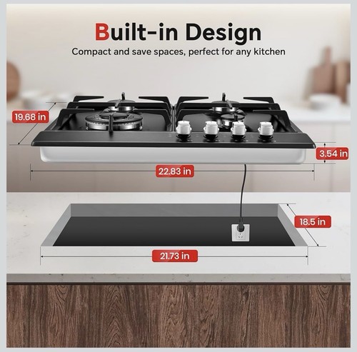 Gas cooktop 4 burner - cooktop,