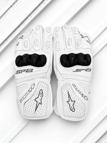 Sp8 leather motorbike gloves - leather,
