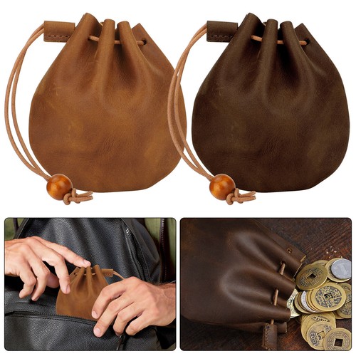 Leather wallet coin pouch - pouch, case