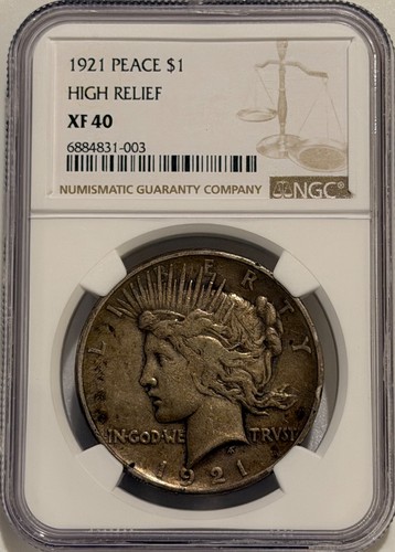 1921 peace silver dollar ngc - silver,