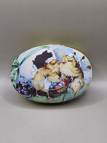 Easter figurine chicks tin - easter,