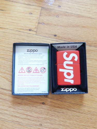 Supreme logo zippo red - supreme,