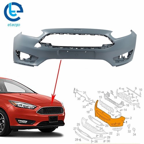 Primed front bumper cover - front, for
