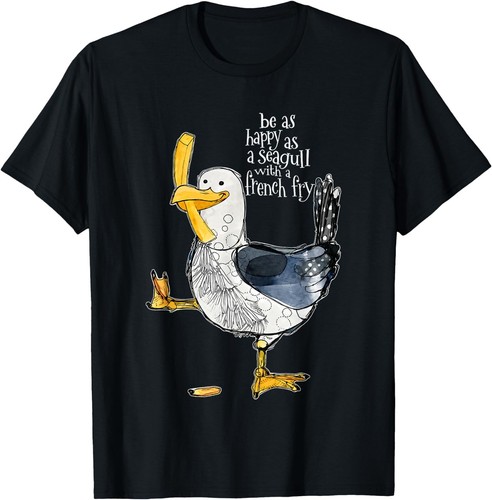 Happy a seagull with - be,