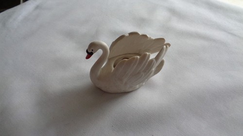 Vintage white porcelain swan