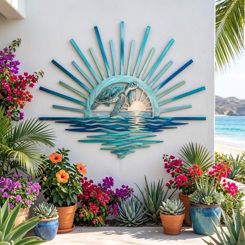 Coastal turtle wall decor - coastal,