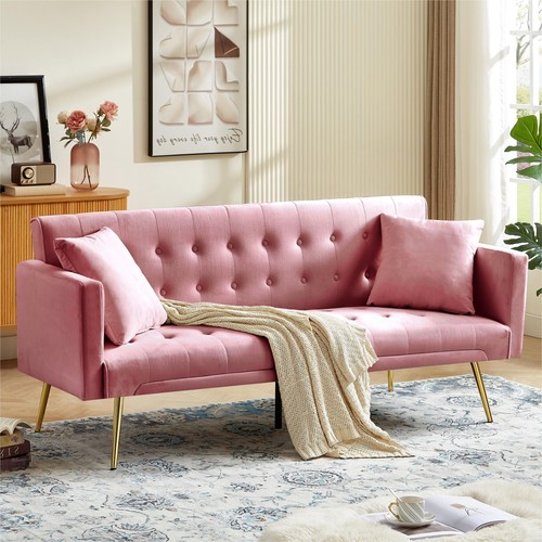 Modern loveseat velvet futon - modern,