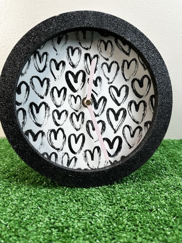 Black glitter heart - black,