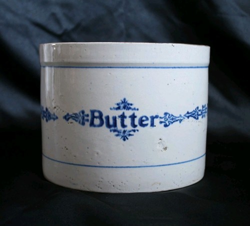Antique stoneware butter - stoneware, crock