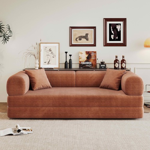 Corduroy futon sofa bed - 79",