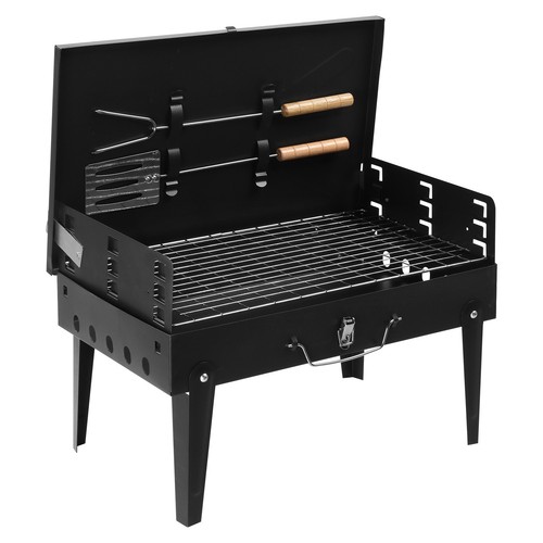 Portable square charcoal grill - portable,
