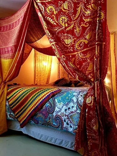 Bed canopy curtains boho - bed,