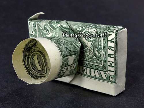 Dollar origami camera made - dollar,