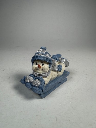 Snowman figurine sled - figurine, on