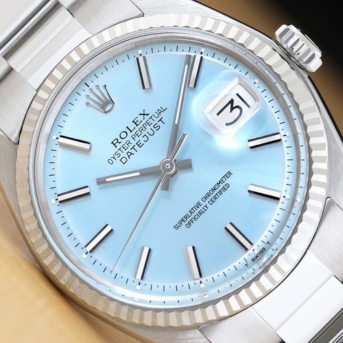 Rolex mens datejust ice - ice, blue