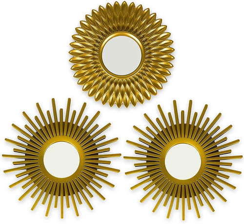 Gold mirrors for - wall, pack