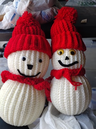 Handmade crochet snowman - crochet,