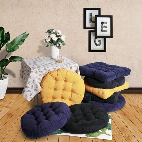 Grey round floor seat cushion - round,