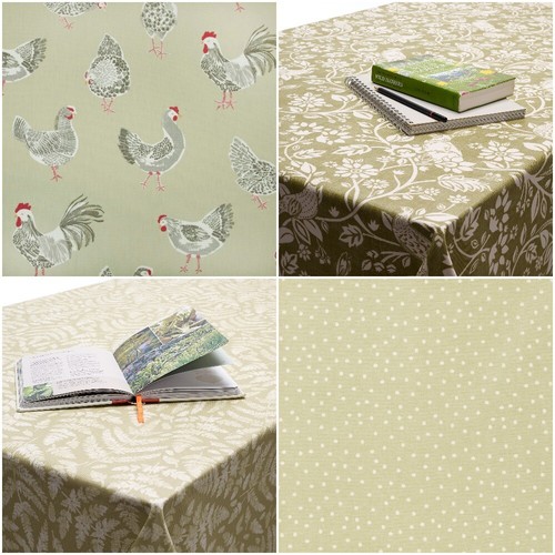 Sage green pvc oilcloth - green,