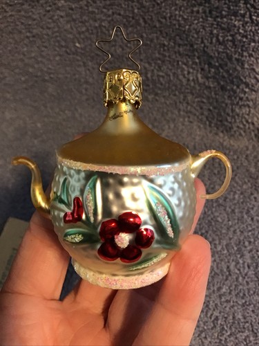 Vtg blown glass teapot - blown,