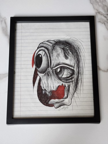 Monster zombie alien - alien, 8"x10"