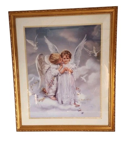 Angel kisses gold framed - angel,