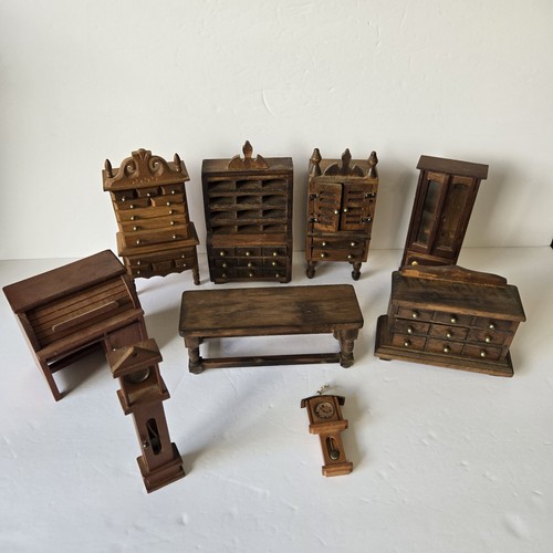 Vtg wooden dollhouse furniture - vtg,