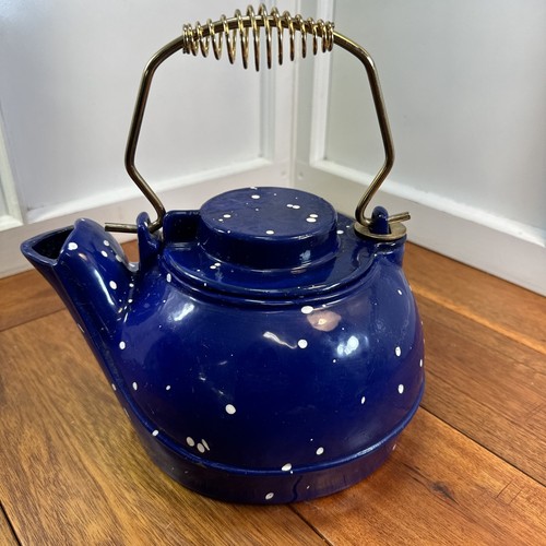 Large blue speckled enamel - blue,